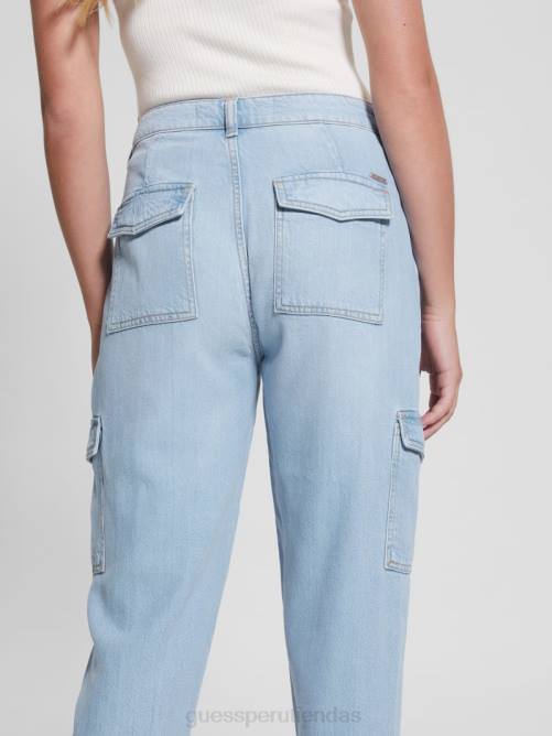 GUESS chinos tipo cargo tipo bowie ecológicos mujer 0P8X284 lavado de tulum vestir
