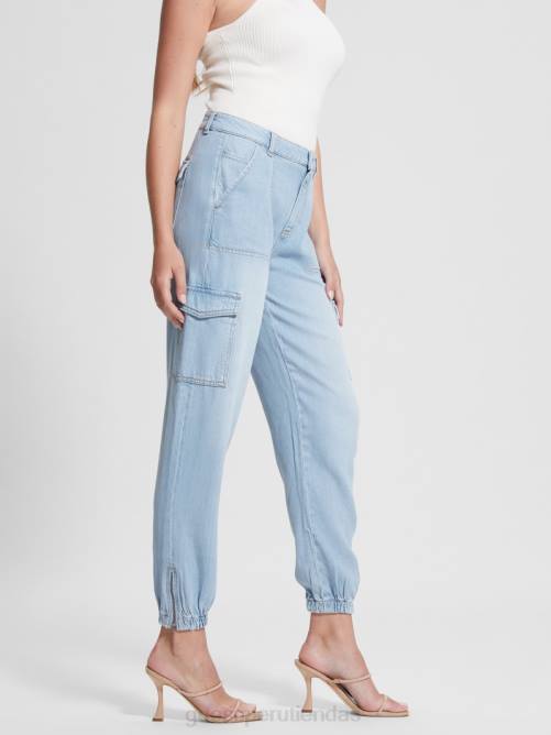 GUESS chinos tipo cargo tipo bowie ecológicos mujer 0P8X284 lavado de tulum vestir