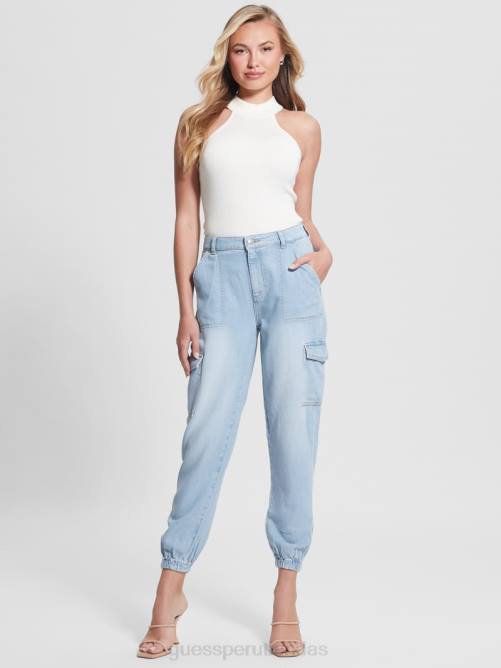 GUESS chinos tipo cargo tipo bowie ecológicos mujer 0P8X284 lavado de tulum vestir