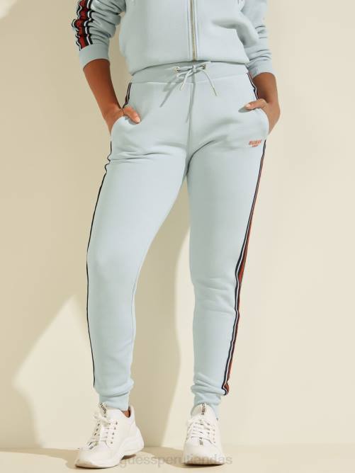 GUESS joggers eco abigal a rayas mujer 0P8X2503 horizonte azul claro vestir