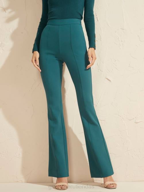 GUESS pantalón acampanado chloe mujer 0P8X2259 real verde azulado multicolor vestir