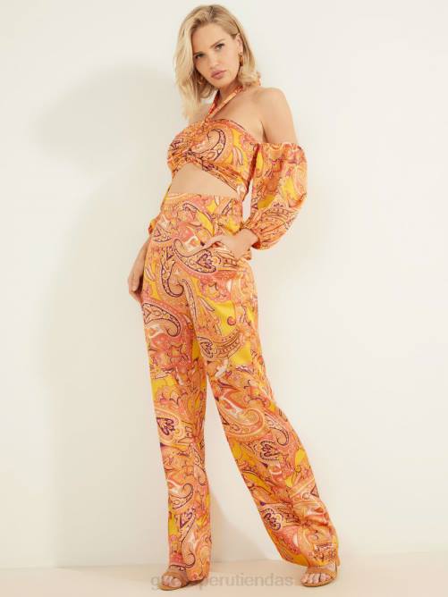 GUESS pantalón cabo paisley mujer 0P8X2213 cabo paisley vestir