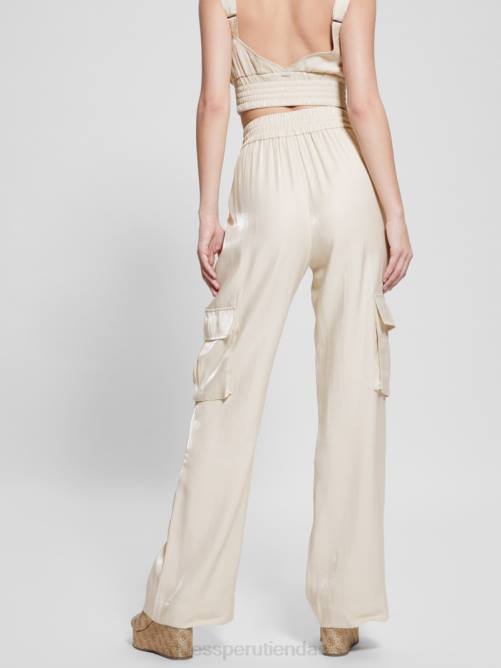 GUESS pantalón cargo eco chantal satinado mujer 0P8X2004 cemento multi vestir