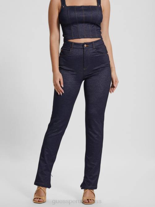 GUESS pantalón caroline denim ponte mujer 0P8X47 mezclilla azul vestir