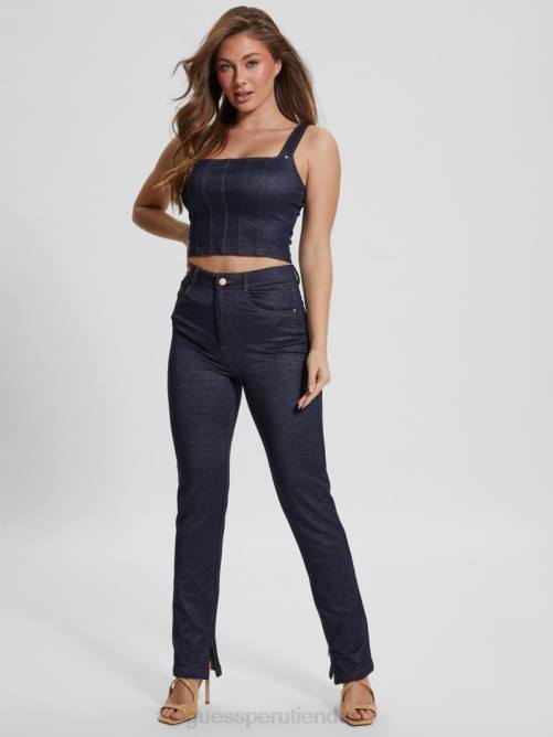 GUESS pantalón caroline denim ponte mujer 0P8X47 mezclilla azul vestir