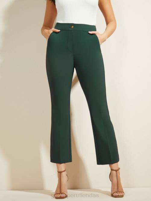 GUESS pantalón corto evelyn mujer 0P8X2224 chenilla verde vestir