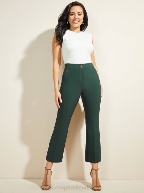 GUESS pantalón corto evelyn mujer 0P8X2224 chenilla verde vestir