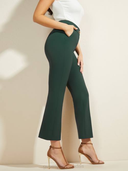 GUESS pantalón corto evelyn mujer 0P8X2224 chenilla verde vestir