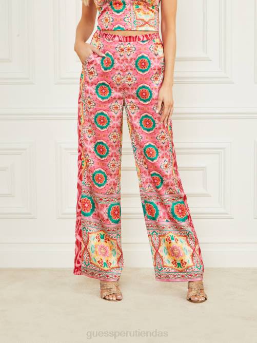 GUESS pantalón de babilonia mujer 0P8X2067 estampado de manta de babilonia vestir