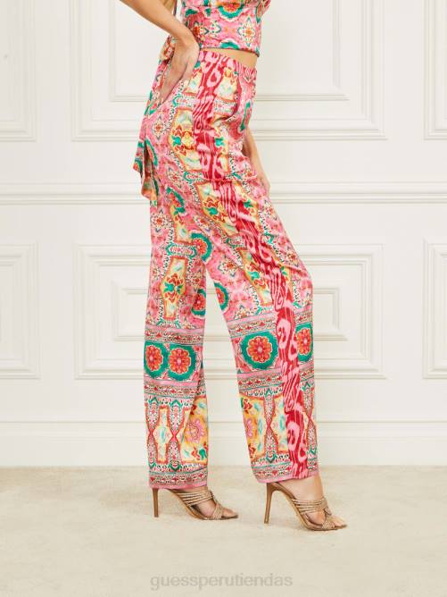 GUESS pantalón de babilonia mujer 0P8X2067 estampado de manta de babilonia vestir