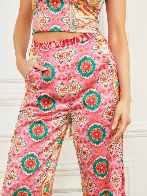 GUESS pantalón de babilonia mujer 0P8X2067 estampado de manta de babilonia vestir