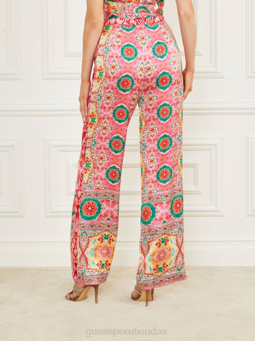 GUESS pantalón de babilonia mujer 0P8X2067 estampado de manta de babilonia vestir