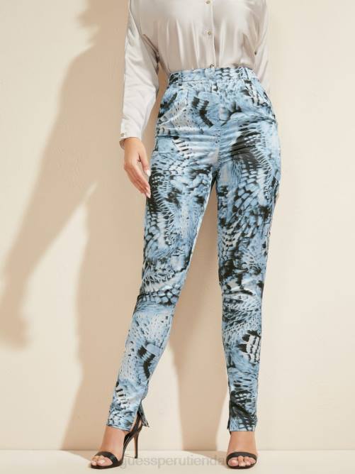 GUESS pantalón de estudio de vuelo de fantasía mujer 0P8X2281 vuelo de fantasía azul vestir
