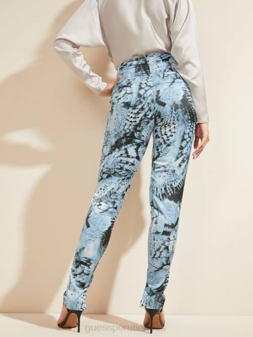 GUESS pantalón de estudio de vuelo de fantasía mujer 0P8X2281 vuelo de fantasía azul vestir