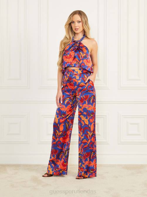 GUESS pantalón estampado mujer 0P8X2031 betty azul vestir