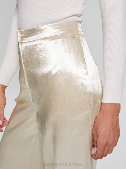 GUESS pantalon satinado brisilda mujer 0P8X2237 madreperla vestir