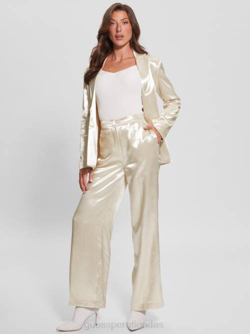 GUESS pantalon satinado brisilda mujer 0P8X2237 madreperla vestir