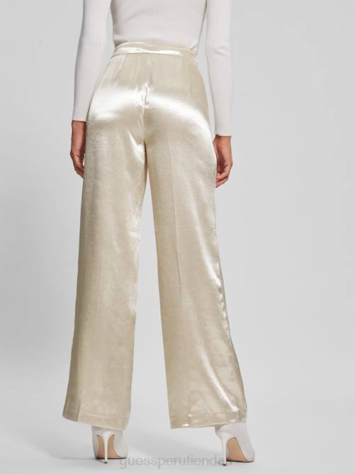 GUESS pantalon satinado brisilda mujer 0P8X2237 madreperla vestir