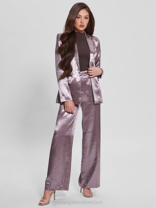 GUESS pantalon satinado brisilda mujer 0P8X2241 violeta rosado vestir