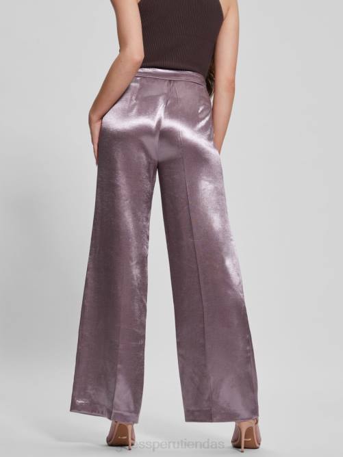 GUESS pantalon satinado brisilda mujer 0P8X2241 violeta rosado vestir