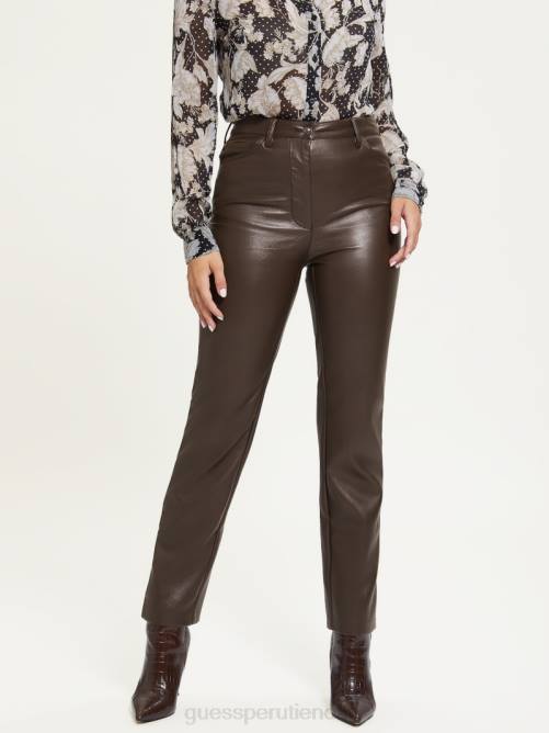 GUESS pantalones Kelly de piel sintética mujer 0P8X2277 nuevo java vestir