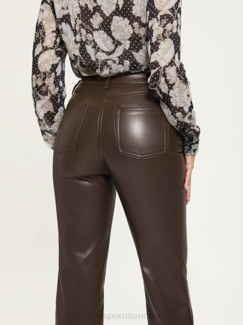 GUESS pantalones Kelly de piel sintética mujer 0P8X2277 nuevo java vestir