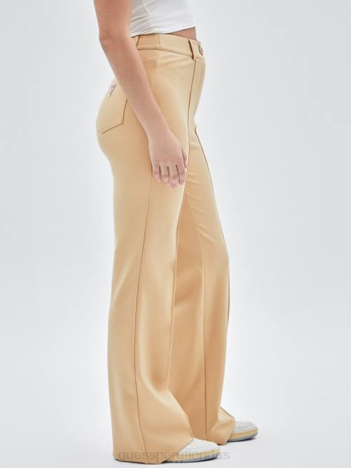 GUESS pantalones acampanados con pinzas originales mujer 0P8X2068 avena con miel vestir