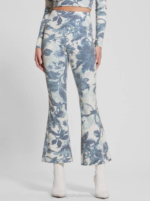 GUESS pantalones acampanados estefania florales mujer 0P8X2140 porcelana estampado floral bl vestir
