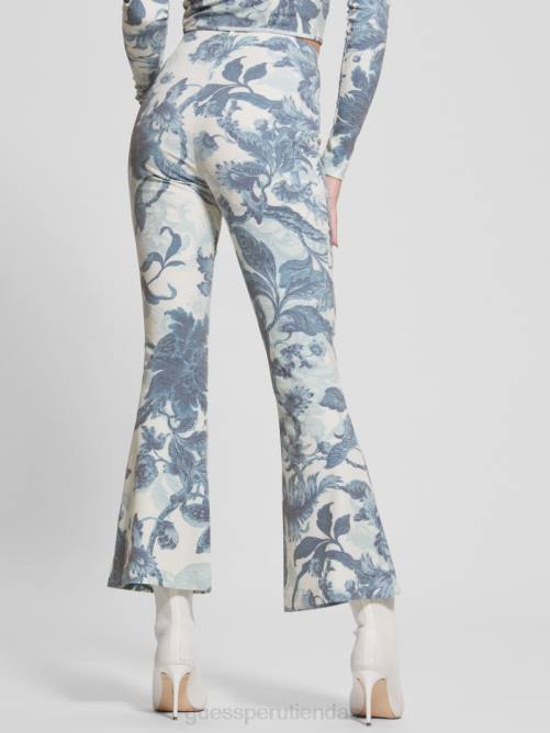 GUESS pantalones acampanados estefania florales mujer 0P8X2140 porcelana estampado floral bl vestir