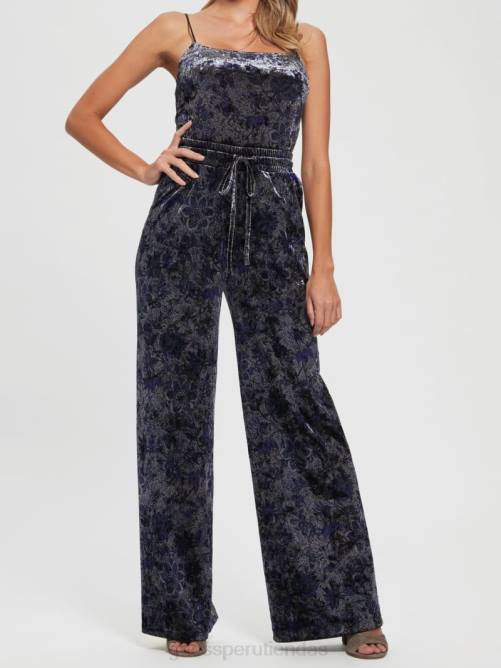 GUESS pantalones anchos de terciopelo jade mujer 0P8X2229 estampado floral del mercado de especias vestir