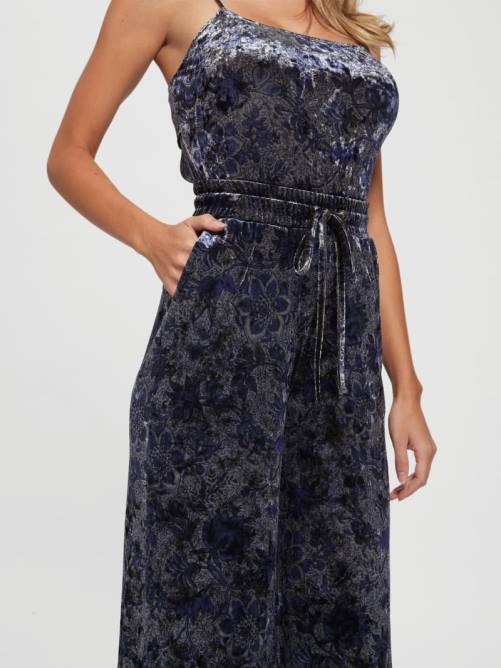 GUESS pantalones anchos de terciopelo jade mujer 0P8X2229 estampado floral del mercado de especias vestir