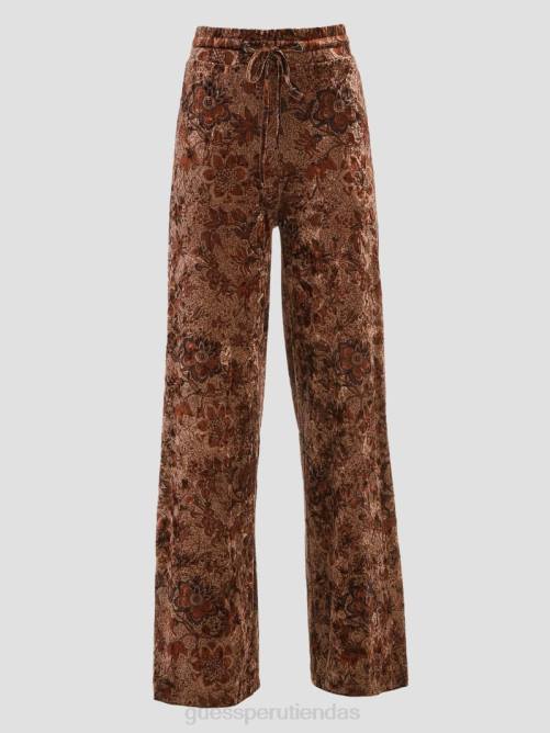 GUESS pantalones anchos de terciopelo jade mujer 0P8X2349 estampado floral del mercado de especias vestir