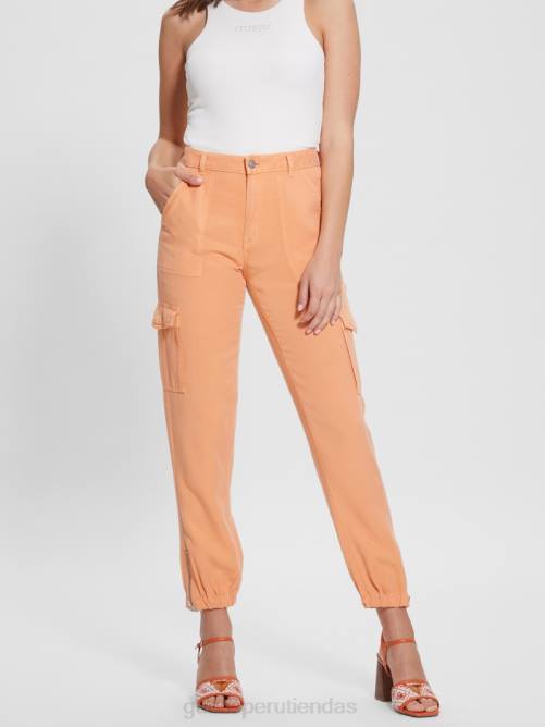 GUESS pantalones cargo chinos bowie mujer 0P8X2006 melocotón dulce multi vestir