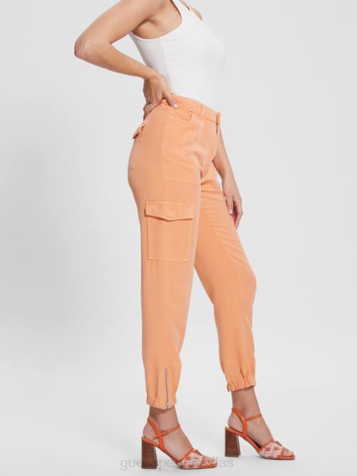 GUESS pantalones cargo chinos bowie mujer 0P8X2006 melocotón dulce multi vestir