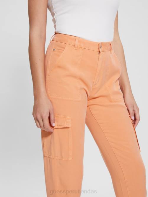 GUESS pantalones cargo chinos bowie mujer 0P8X2006 melocotón dulce multi vestir