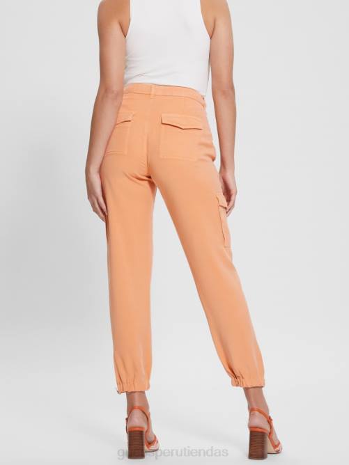 GUESS pantalones cargo chinos bowie mujer 0P8X2006 melocotón dulce multi vestir