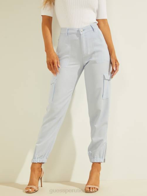 GUESS pantalones cargo chinos bowie mujer 0P8X2084 vía aérea azul multi vestir