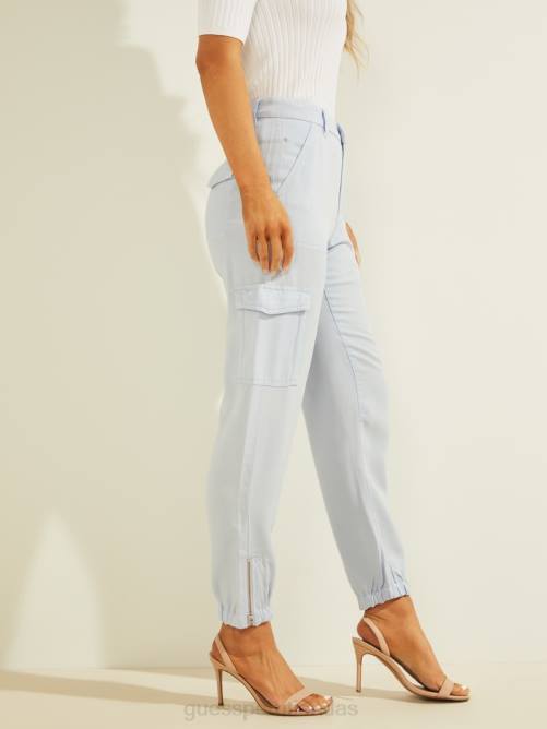 GUESS pantalones cargo chinos bowie mujer 0P8X2084 vía aérea azul multi vestir