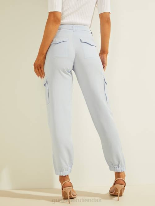 GUESS pantalones cargo chinos bowie mujer 0P8X2084 vía aérea azul multi vestir