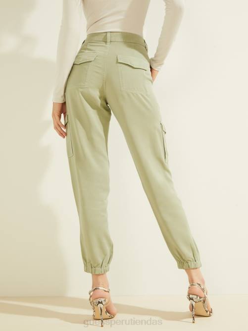 GUESS pantalones cargo chinos bowie mujer 0P8X2135 matcha ligero multi vestir