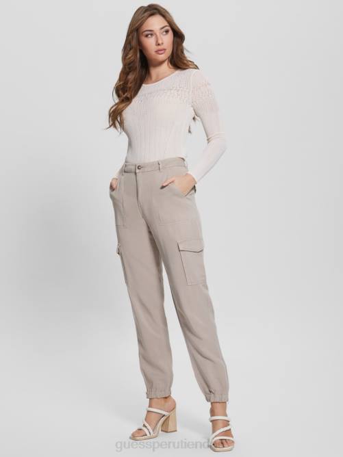 GUESS pantalones cargo chinos bowie mujer 0P8X2149 piedra pasadena multi vestir