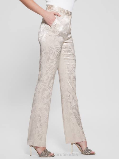 GUESS pantalones chinos Holly de jacquard mujer 0P8X2267 madreperla vestir