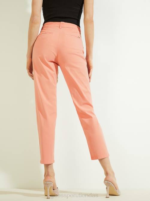 GUESS pantalones chinos candis mujer 0P8X2217 crema de durazno vestir