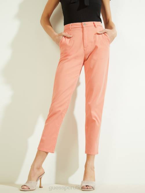 GUESS pantalones chinos candis mujer 0P8X2217 crema de durazno vestir