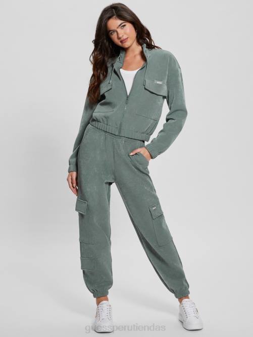 GUESS pantalones de chándal cargo eufemia mujer 0P8X2100 cerceta veridiana vestir