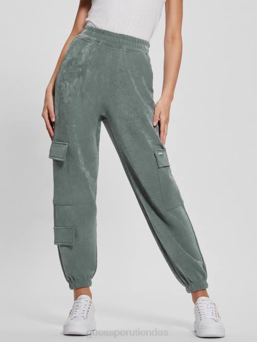 GUESS pantalones de chándal cargo eufemia mujer 0P8X2100 cerceta veridiana vestir