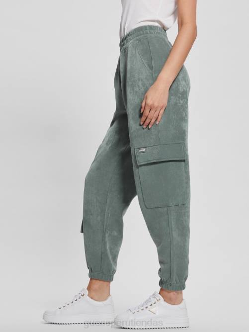 GUESS pantalones de chándal cargo eufemia mujer 0P8X2100 cerceta veridiana vestir