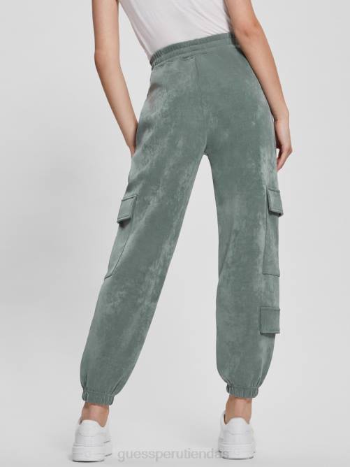 GUESS pantalones de chándal cargo eufemia mujer 0P8X2100 cerceta veridiana vestir
