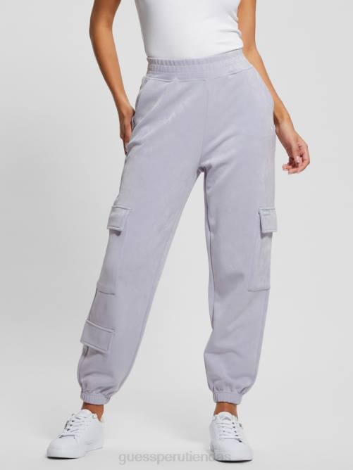 GUESS pantalones de chándal cargo eufemia mujer 0P8X2122 glaciar mar azul vestir