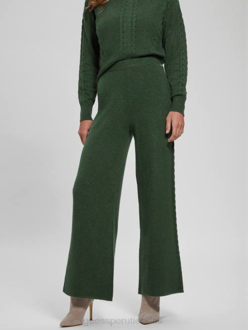 GUESS pantalones de ochos teresa de pernera ancha mujer 0P8X2350 estera de musgo vestir
